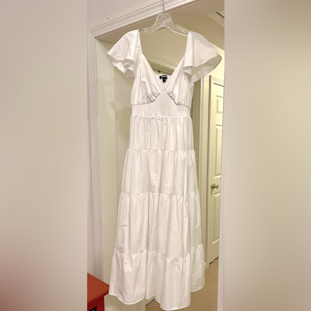 NWOT Express White Maxi Sundress Size Small ( Bethenny Frankel reviewed)